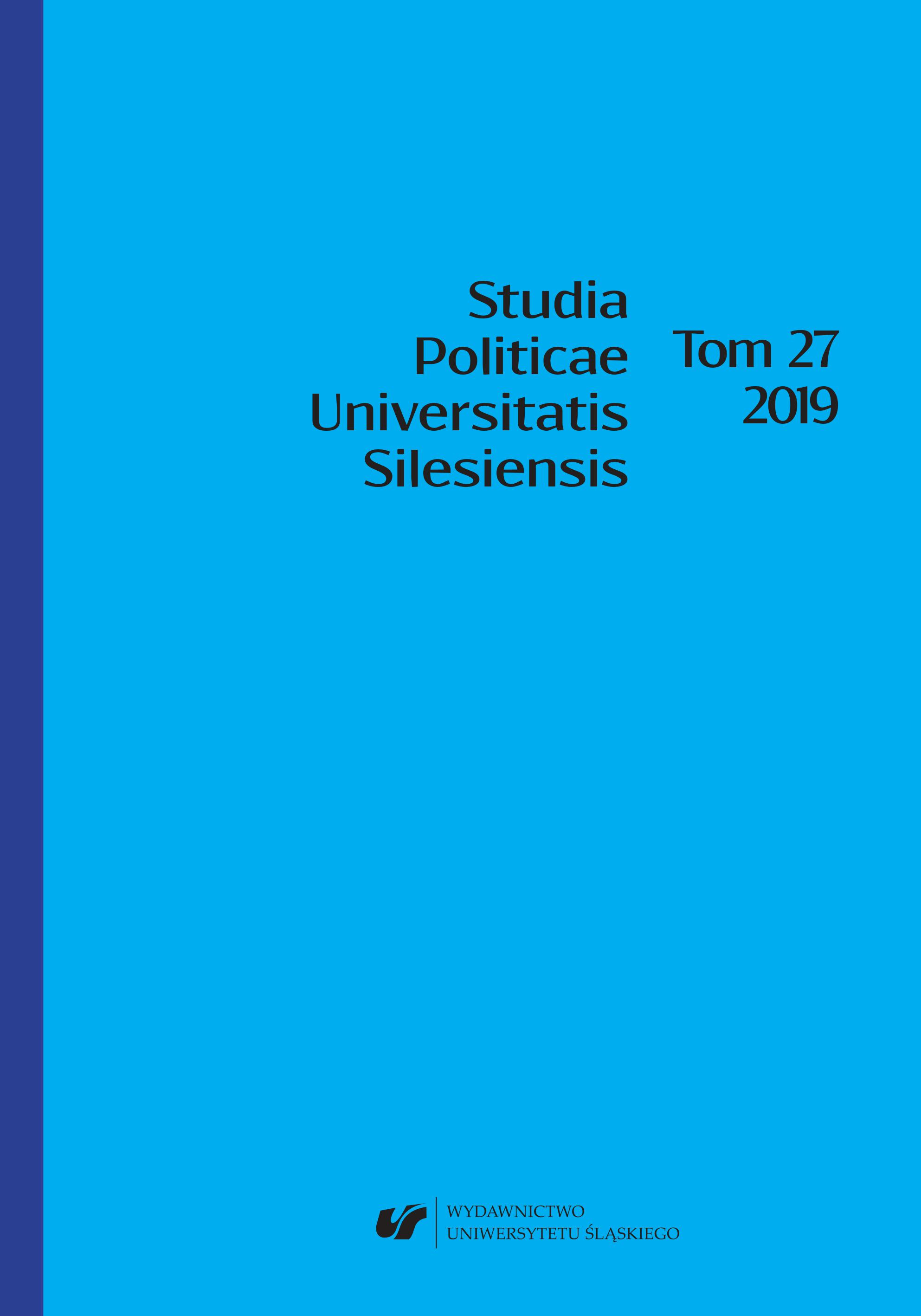 Studia Politicae Universitatis Silesiensis - okładka 27 - 2019
